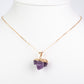 Gold Plated Alloy 3 pcs Necklace Set with Amethyst (42,45,50+5cm)