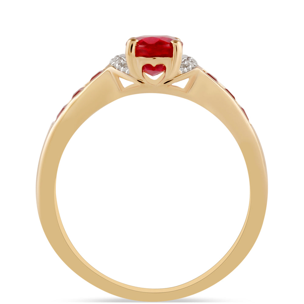 9 Karátos Arany Gyűrű Madagaszkári Rubinnal és Fehér Cirkónnal 4 