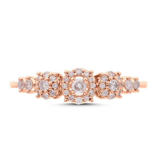 9 Karátos Arany Gyűrű Rózsaszínű Gyémánttal