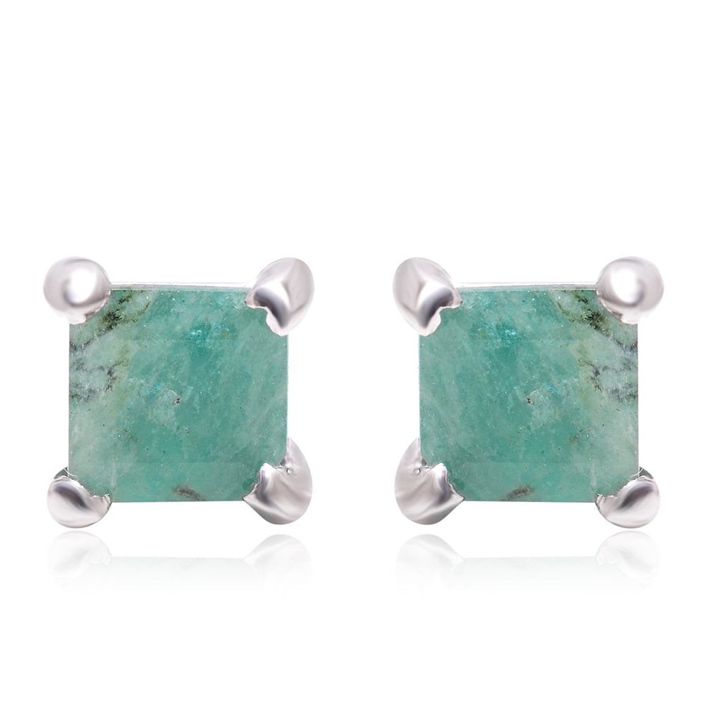 Ezüst Fülbevaló Brazil Smaragddal