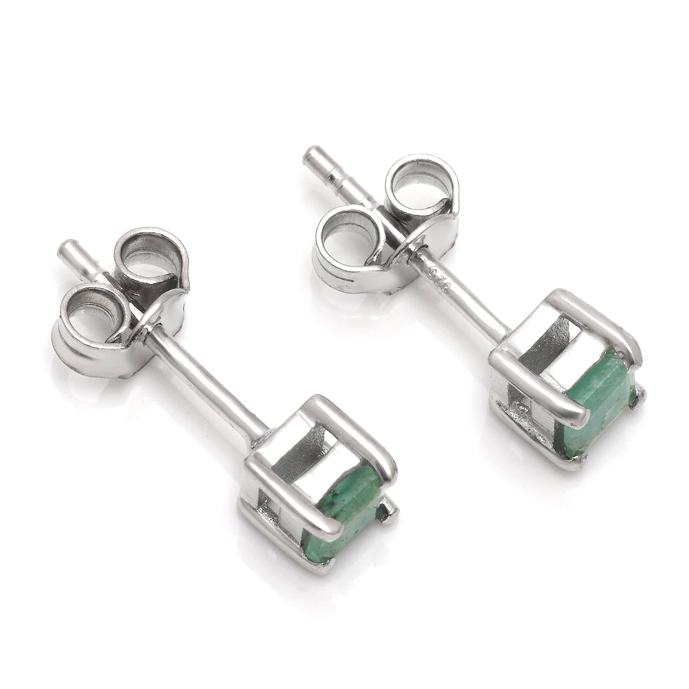 Ezüst Fülbevaló Brazil Smaragddal
