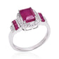 Ezüst Gyűrű Madagaszkári Rubinnal és Fehér Topázzal