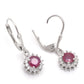 Ezüst Fülbevaló Madagaszkári Rubinnal és Fehér Topázzal