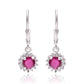 Ezüst Fülbevaló Madagaszkári Rubinnal és Fehér Topázzal