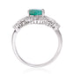 Ezüst Gyűrű Brazil Smaragddal és Fehér Topázzal
