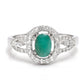 Ezüst Gyűrű Brazil Smaragddal és Fehér Topázzal