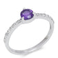 Arannyal Bevont Ezüst Gyűrű Marokkói Ametiszttel és Fehér Topázzal