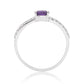 Arannyal Bevont Ezüst Gyűrű Marokkói Ametiszttel és Fehér Topázzal