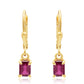 Arannyal Bevont Ezüst Fülbevaló Madagaszkári Rubinnal