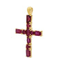 Kereszt Arannyal Bevont Ezüst Medál Madagaszkári Rubinnal