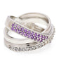 Ezüst Gyűrű Marokkói Ametiszttel és Fehér Topázzal