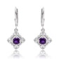 Ezüst Fülbevaló Marokkói Ametiszttel és Fehér Topázzal