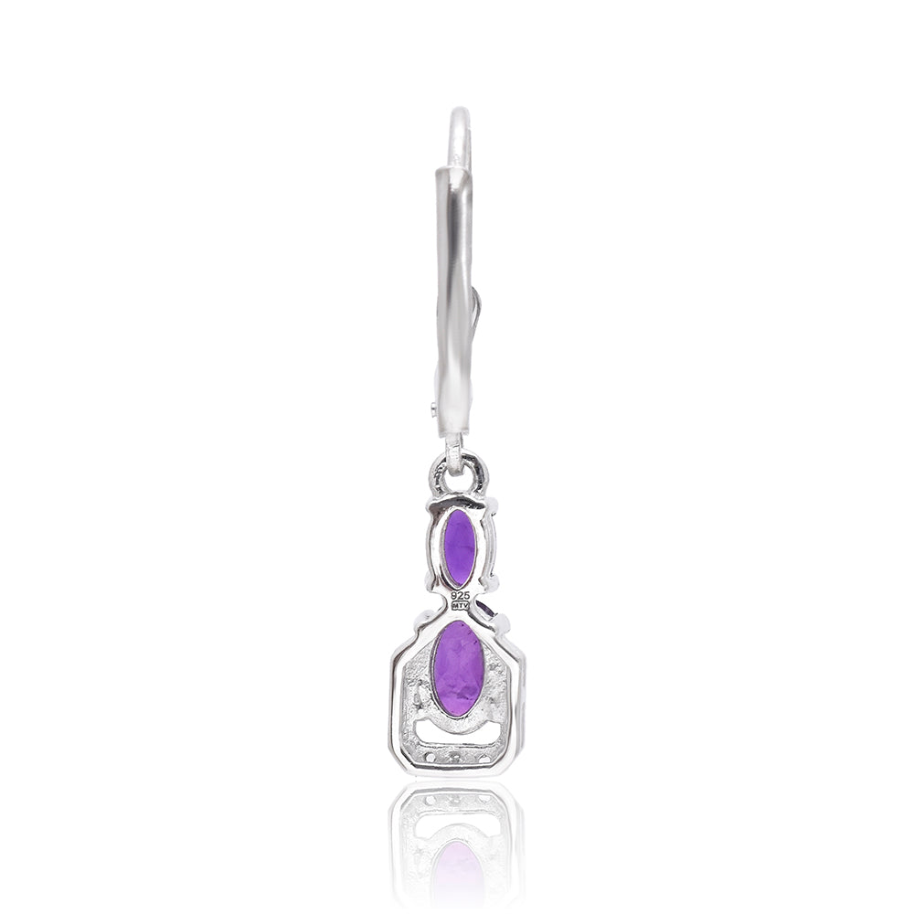 Ezüst Fülbevaló Marokkói Ametiszttel 4 
