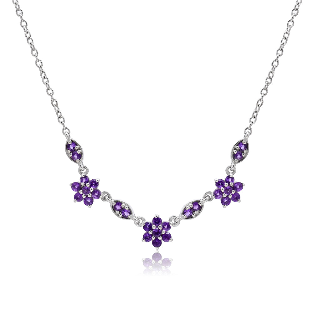Ezüst Nyaklánc Marokkói Ametiszttel