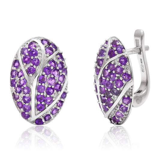 Ezüst Fülbevaló Marokkói Ametiszttel