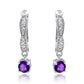 Ezüst Fülbevaló Marokkói Ametiszttel és Fehér Topázzal