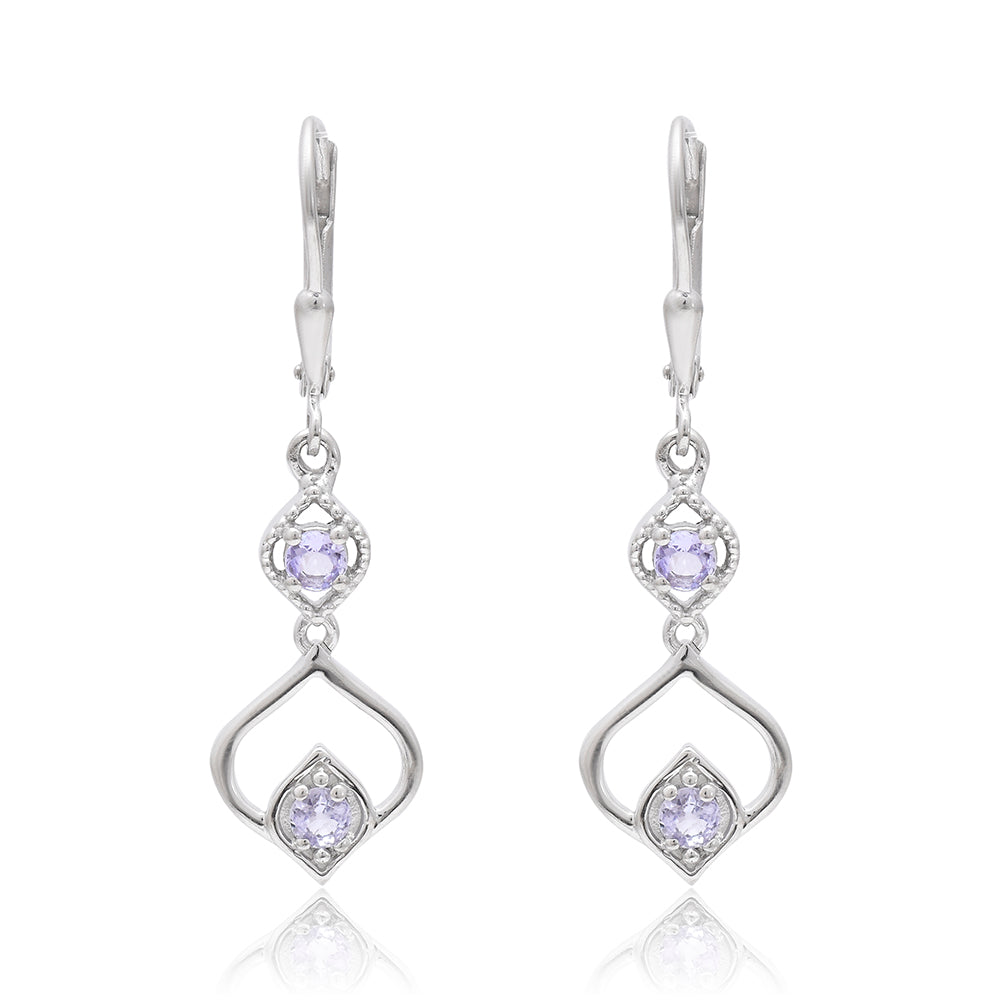 Ezüst Fülbevaló "AAA" Osztályú Tanzanittal 2 