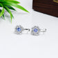 Ezüst Fülbevaló "AAA" Osztályú Tanzanittal és Fehér Topázzal