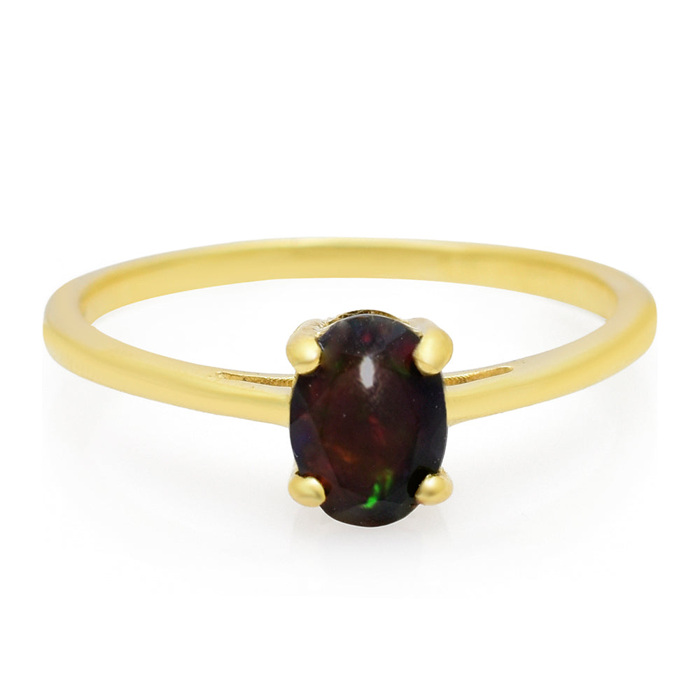 Arannyal Bevont Ezüst Gyűrű Etiópiai Opállal 1 