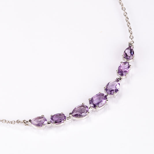 Ezüst Nyaklánc Brazil Ametiszttel