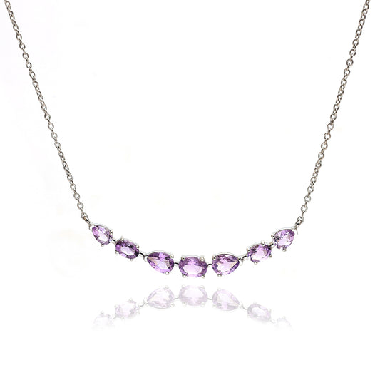 Ezüst Nyaklánc Brazil Ametiszttel