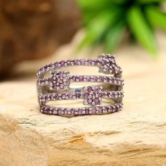 Ezüst Gyűrű Brazil Ametiszttel