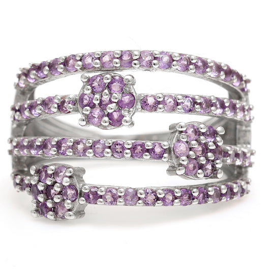 Ezüst Gyűrű Brazil Ametiszttel