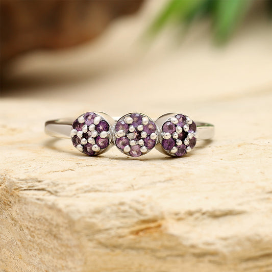 Ezüst Gyűrű Brazil Ametiszttel