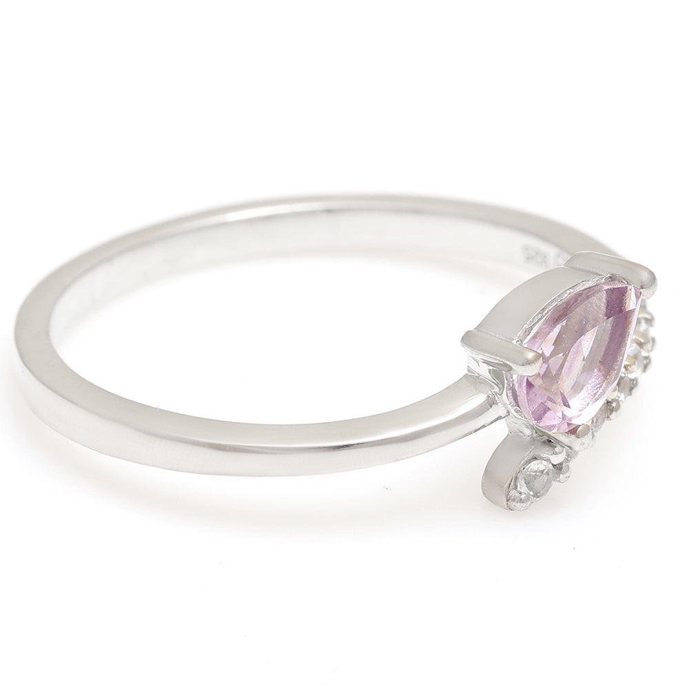 Ezüst Gyűrű Brazil Ametiszttel és Fehér Topázzal 3 