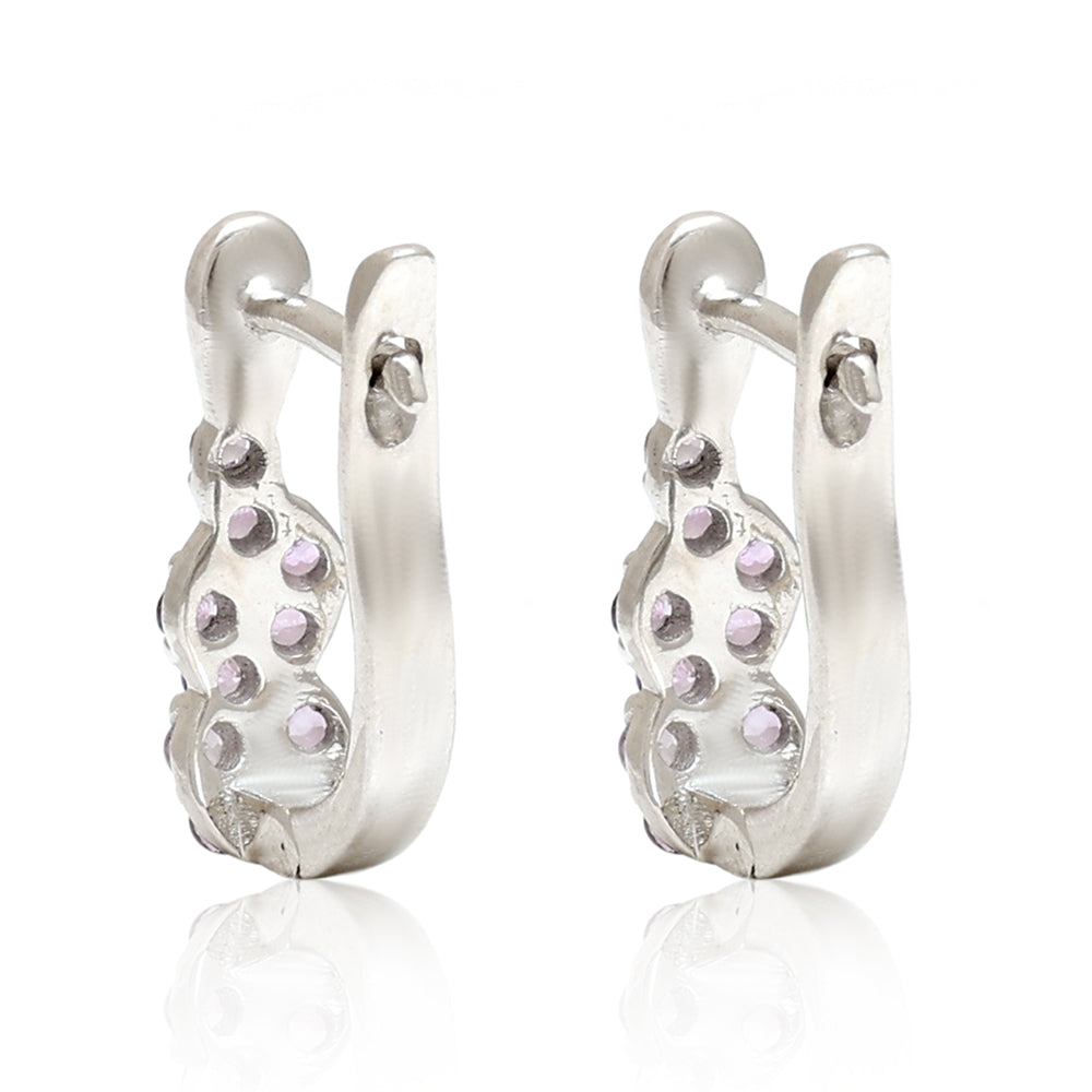 Ezüst Fülbevaló Brazil Ametiszttel 2 