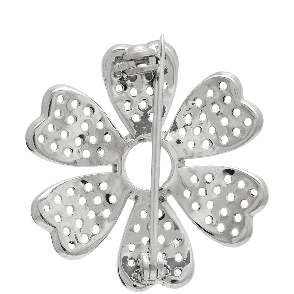 Ezüst Bross Szivárvány Holdkővel és Fehér Topázzal