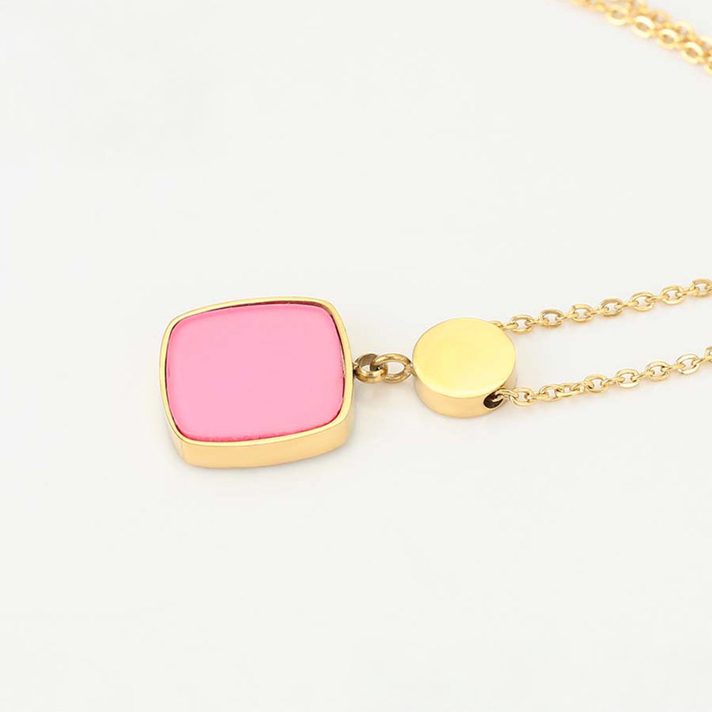 Arany tónusú Emporia Ötvözetű Nyaklánc Rózsaszínű Emporia® Kristállyal 6 