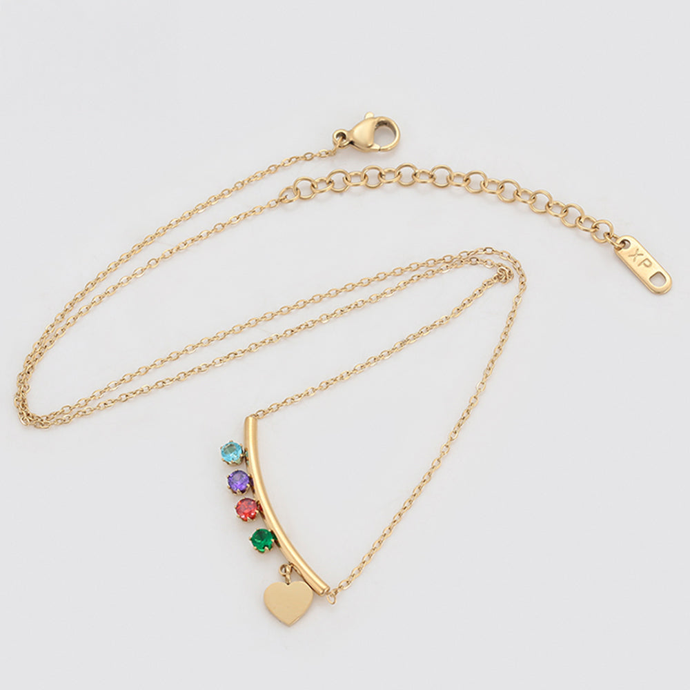 Arany tónusú Emporia Ötvözetű Nyaklánc Vörös Emporia® Kristállyal és Zöld Emporia® Kristállyal