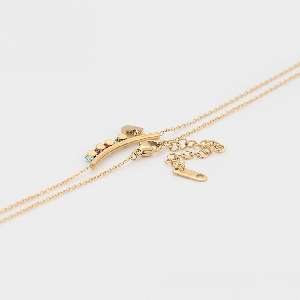 Arany tónusú Emporia Ötvözetű Nyaklánc Vörös Emporia® Kristállyal és Zöld Emporia® Kristállyal 7 