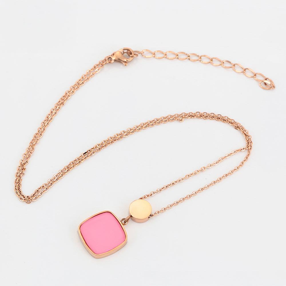 Arany tónusú Emporia Ötvözetű Nyaklánc Rózsaszínű Emporia® Kristállyal