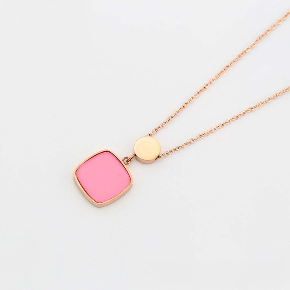 Arany tónusú Emporia Ötvözetű Nyaklánc Rózsaszínű Emporia® Kristállyal 4 