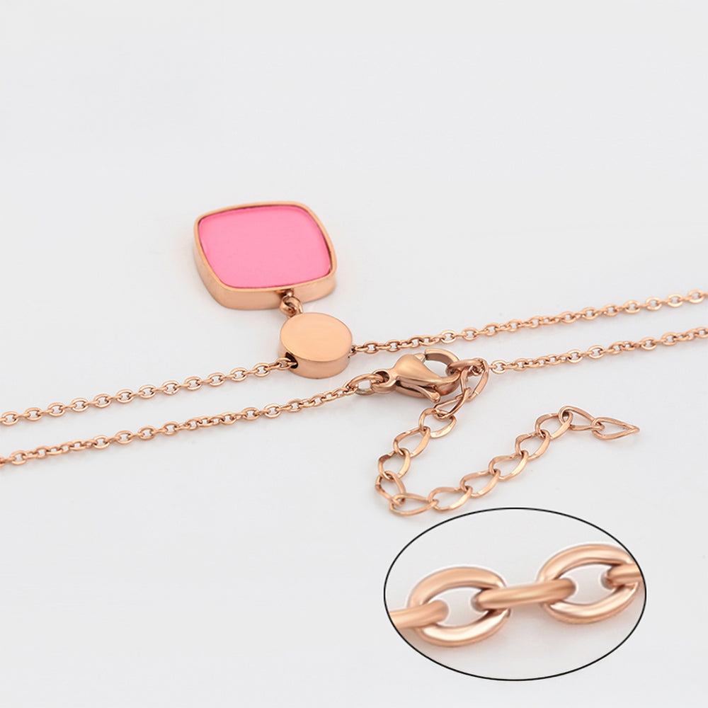 Arany tónusú Emporia Ötvözetű Nyaklánc Rózsaszínű Emporia® Kristállyal 6 