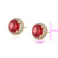 Arany tónusú Emporia Ötvözetű Fülbevaló Vörös Emporia® Kristállyal és Fehér Emporia® Kristállyal