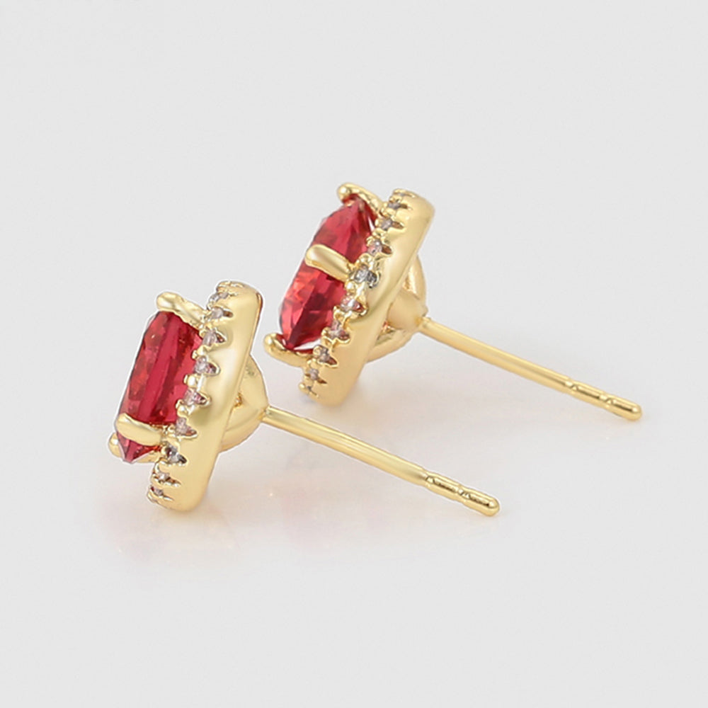 Arany tónusú Emporia Ötvözetű Fülbevaló Vörös Emporia® Kristállyal és Fehér Emporia® Kristállyal 4 