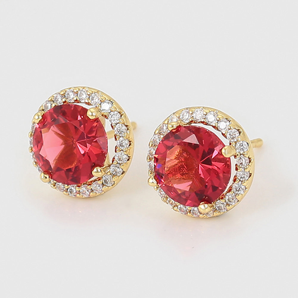 Arany tónusú Emporia Ötvözetű Fülbevaló Vörös Emporia® Kristállyal és Fehér Emporia® Kristállyal