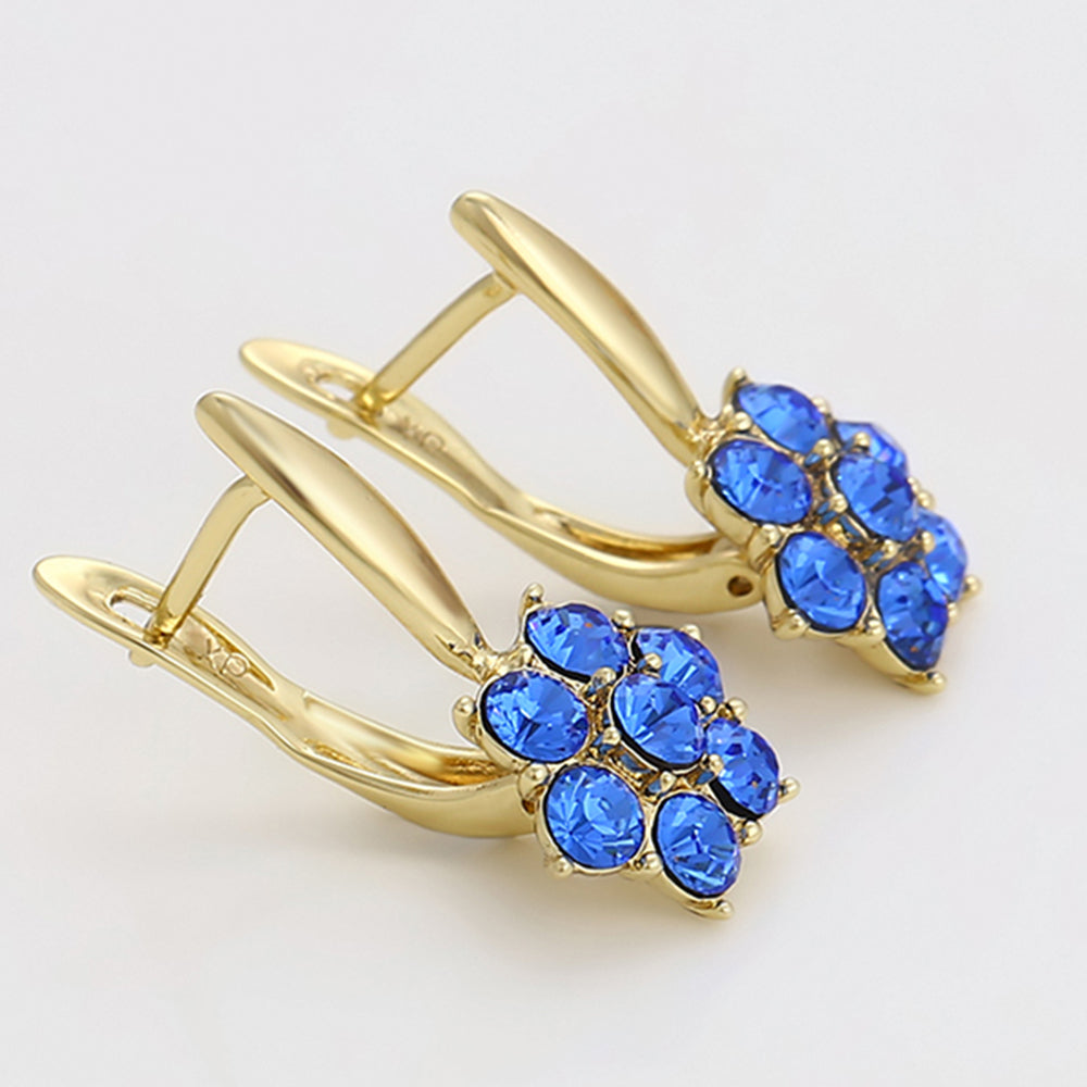 Arany tónusú Emporia Ötvözetű Fülbevaló Kék Emporia® Kristállyal 3 