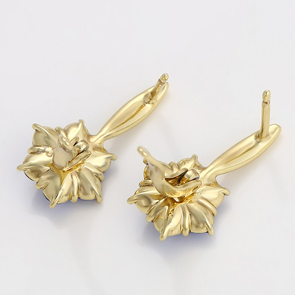 Arany tónusú Emporia Ötvözetű Fülbevaló Kék Emporia® Kristállyal