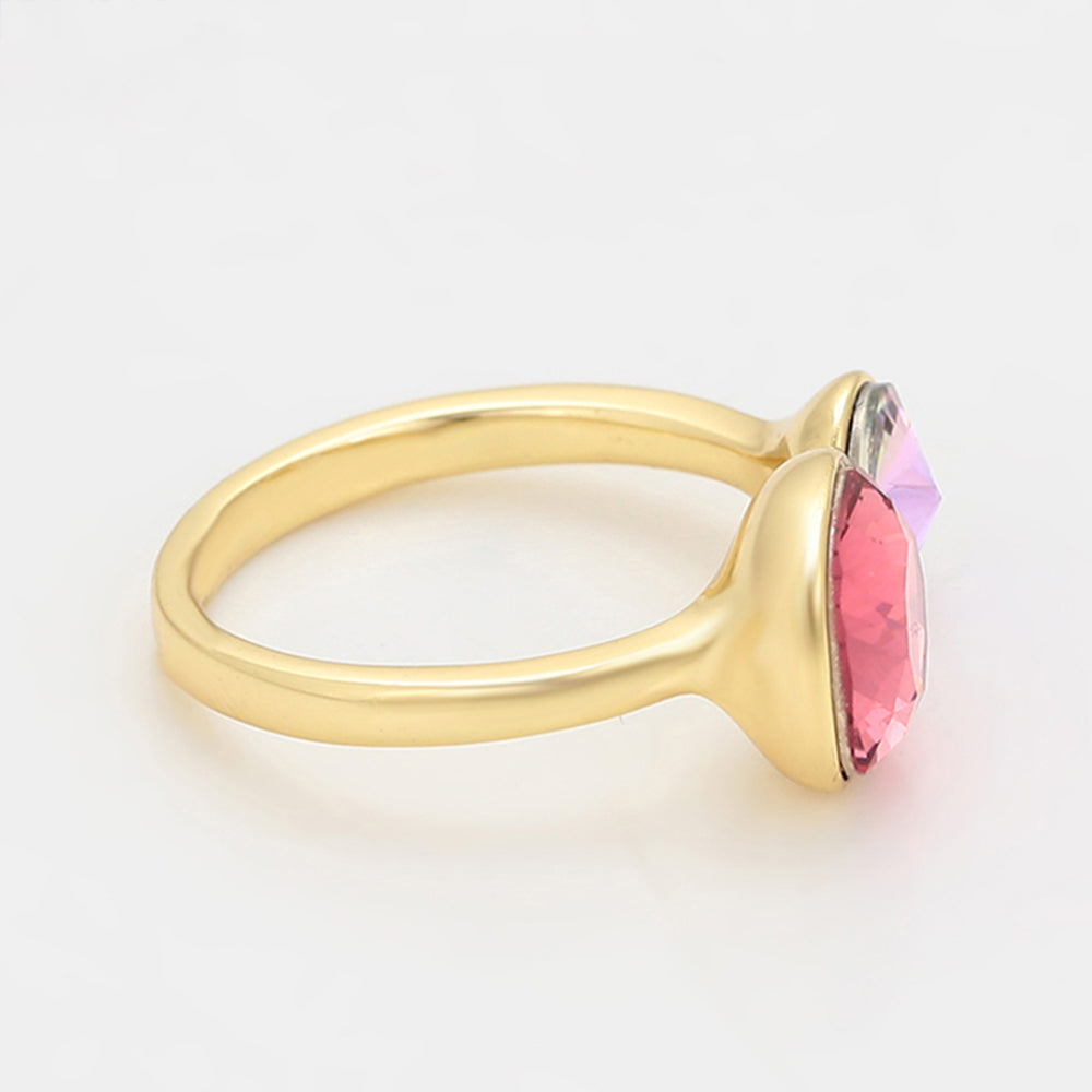 Arany tónusú Emporia Ötvözetű Gyűrű Rózsaszínű Emporia® Kristállyal 3 