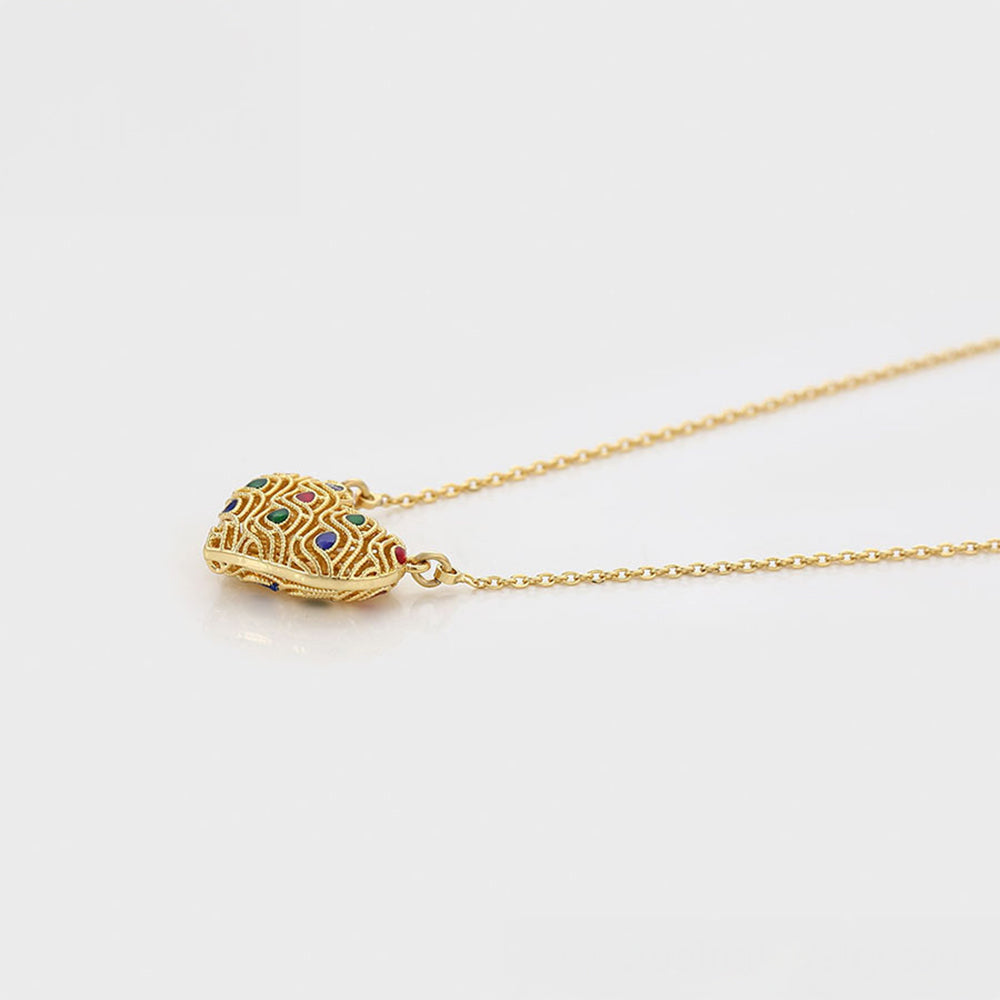 Arany tónusú Emporia Ötvözetű Nyaklánc Vörös Emporia® Kristállyal és Zöld Emporia® Kristállyal 6 