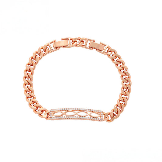 Arany tónusú Emporia Ötvözetű Karkötő Fehér Emporia® Kristállyal