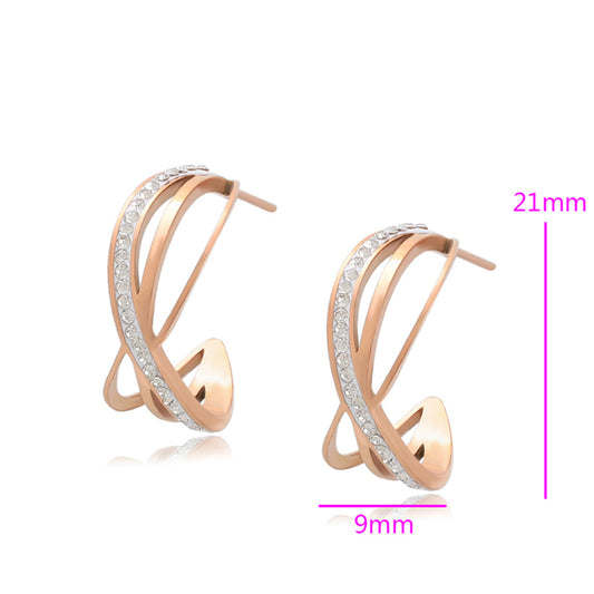 Arany tónusú Emporia Ötvözetű Fülbevaló Fehér Emporia® Kristállyal