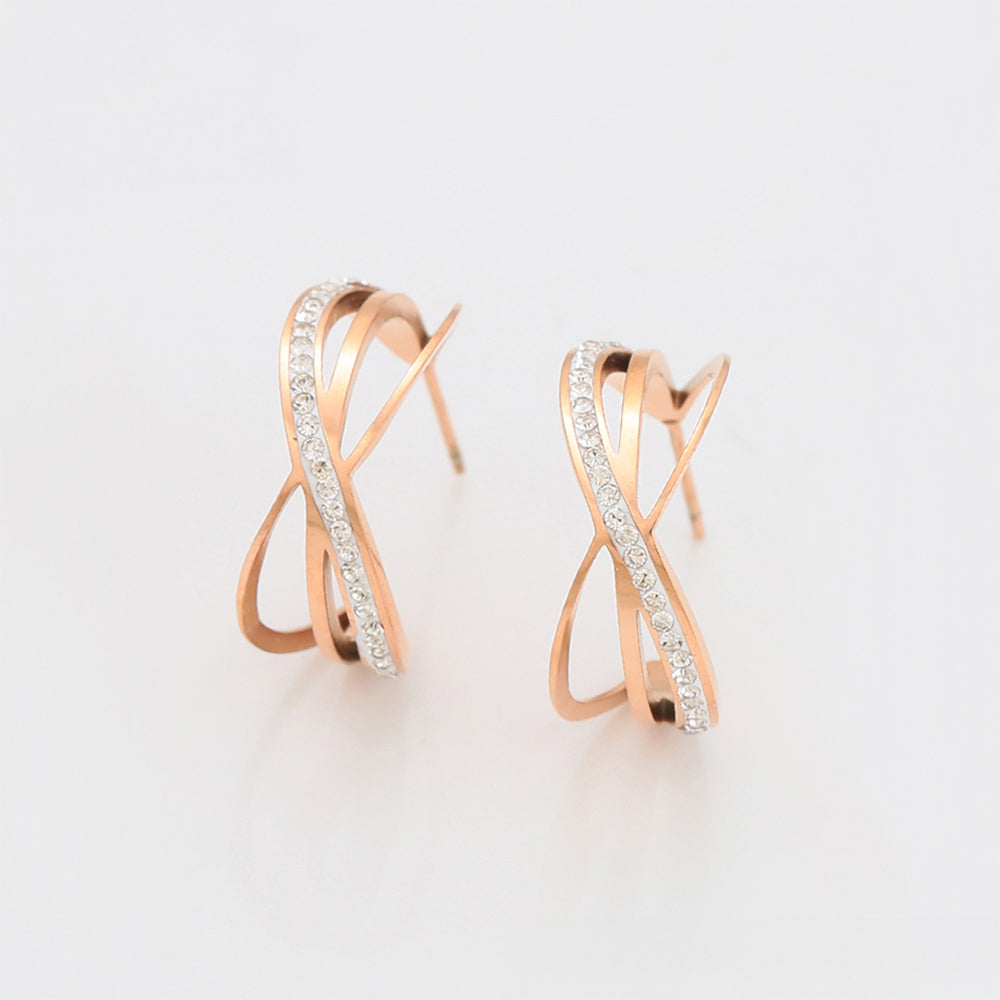 Arany tónusú Emporia Ötvözetű Fülbevaló Fehér Emporia® Kristállyal