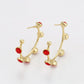 Arany tónusú Emporia Ötvözetű Fülbevaló Vörös Emporia® Kristállyal
