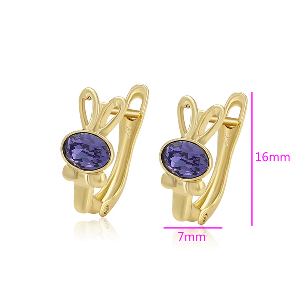 Arany tónusú Emporia Ötvözetű Fülbevaló Lila Emporia® Kristállyal 2 