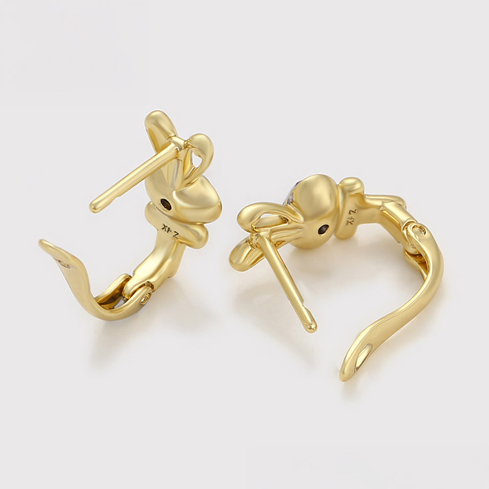 Arany tónusú Emporia Ötvözetű Fülbevaló Lila Emporia® Kristállyal